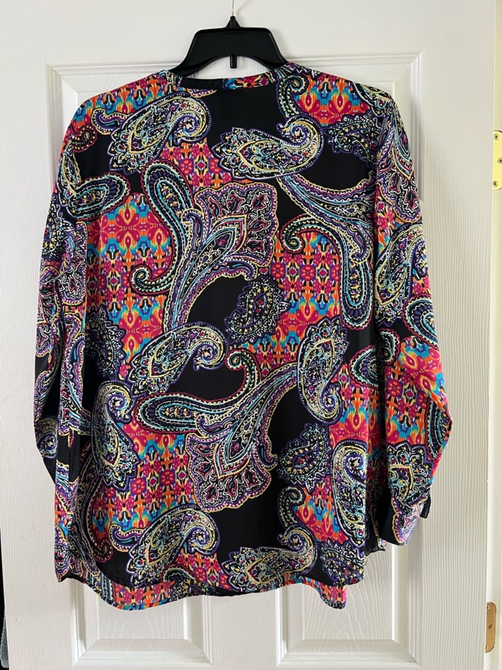 Ralph Lauren Black Multicolor Paisley Split-Neck Tunic - Picture 3 of 3